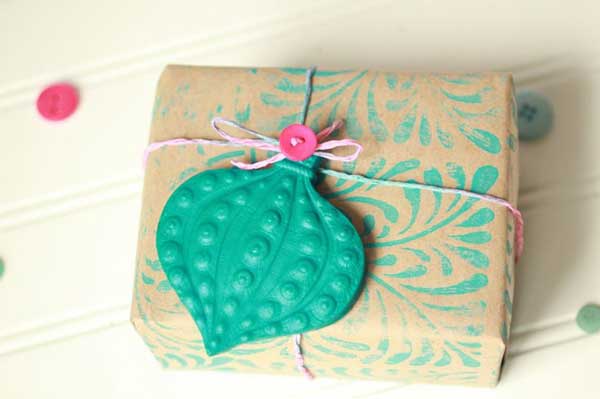 homemade ornament gift wrap