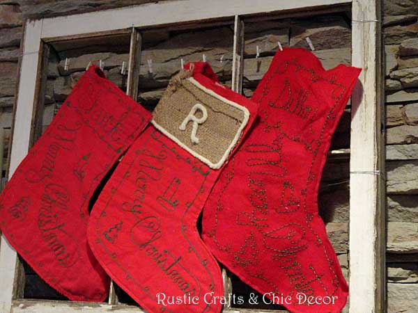stockings hung in window frame