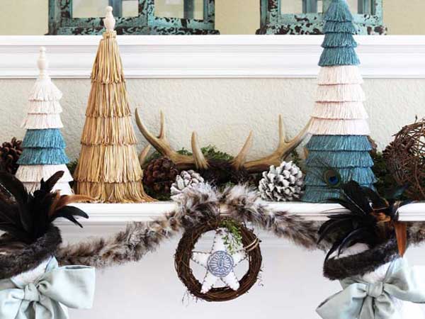 Christmas mantel decor