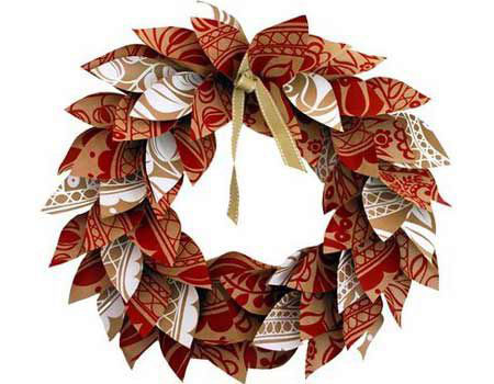 wrapping paper wreath