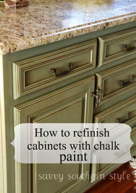 Chalk painted cabinets