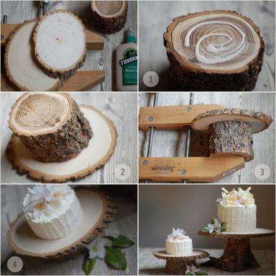 diy rustic cake stands