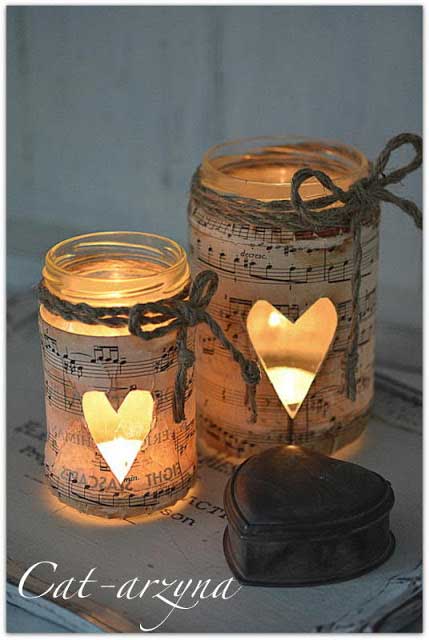 music sheet jar candles