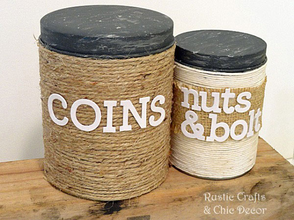 recycled tin storage canisters