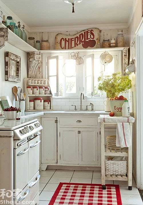 red and white kitchen