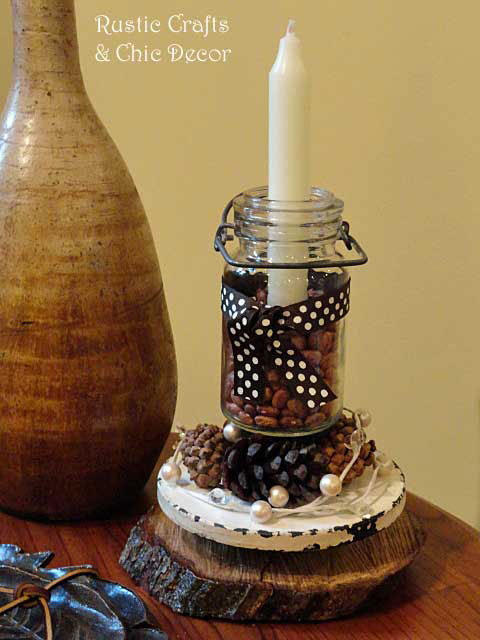 rustic candle holder craft