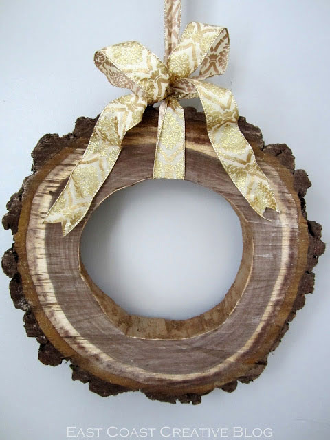 rustic wood slice wreath