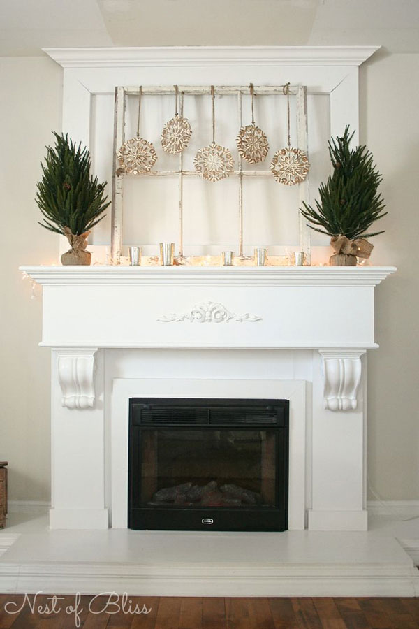 winter mantel with snowflakes