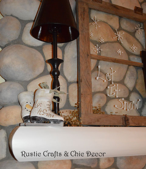 winter mantel by rustic-crafts.com