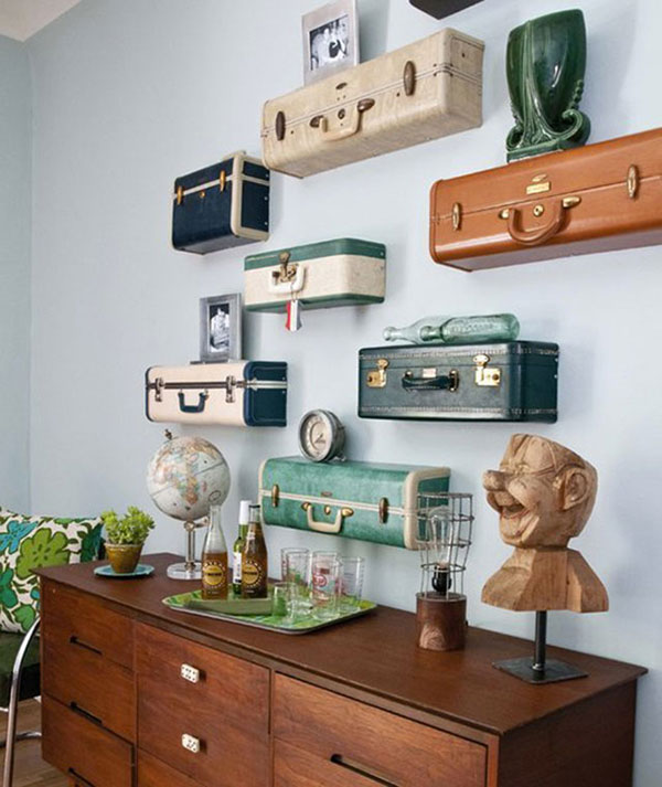 diy suitcase shelving