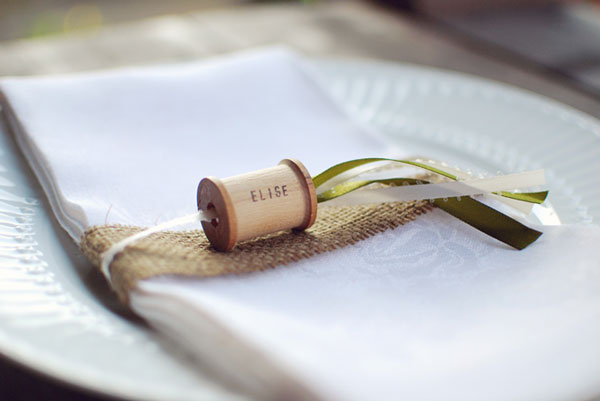 spool placecard napkin ring