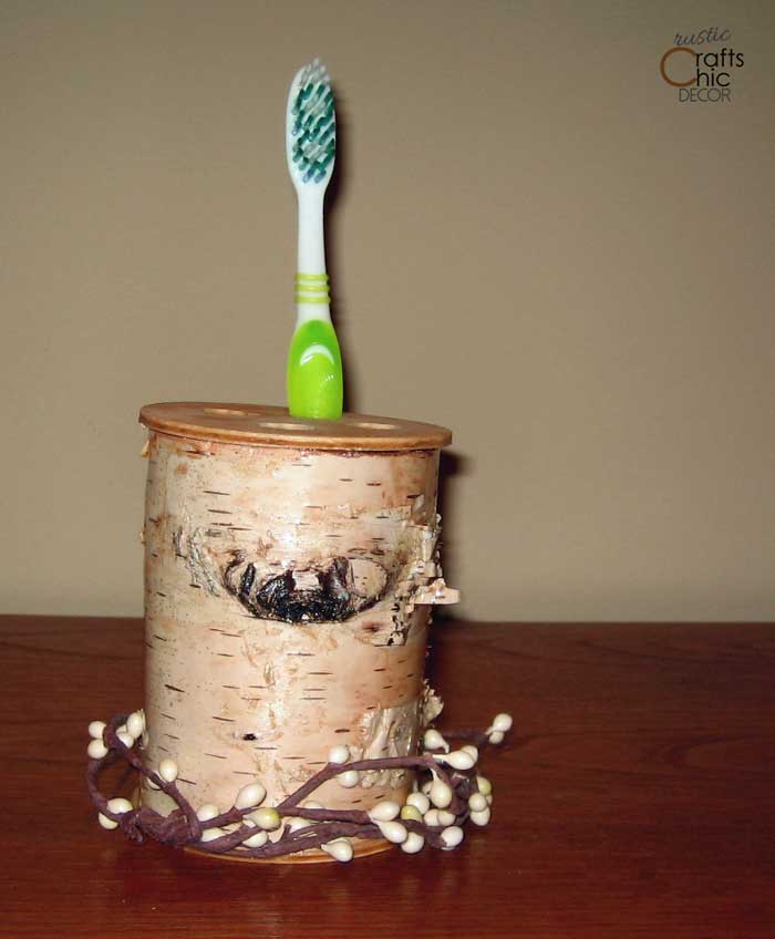 birch toothbrush holder