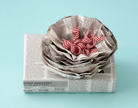 newspaper gift wrap