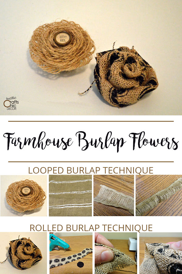 rustic burlap flower craft