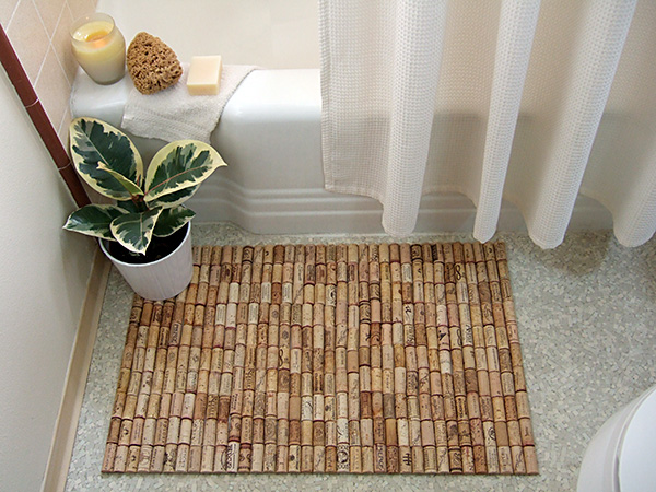 wine cork bath mat