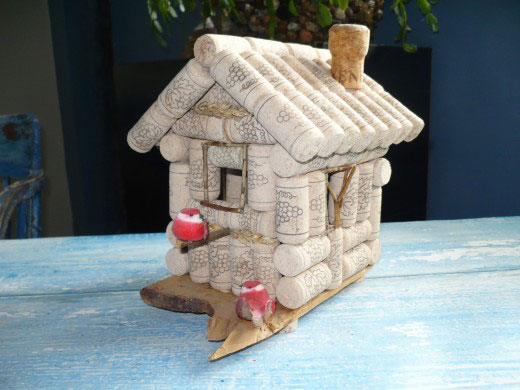 wine cork birdhouse