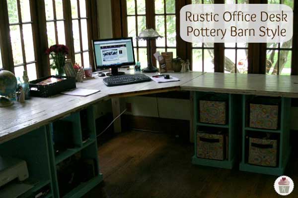 rustic office desk diy