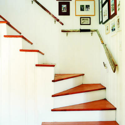 boat oar stair handrail