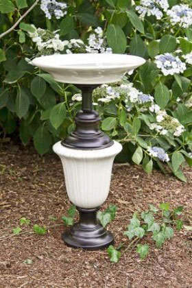 recylced bird bath lamp