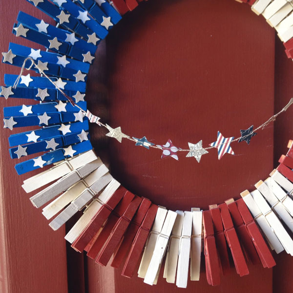 Memorial Day craft clothespin flag