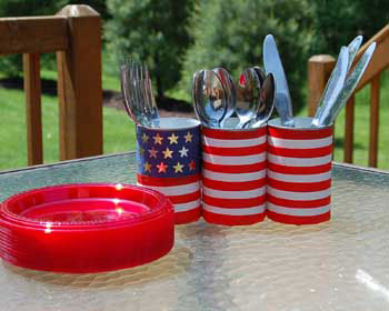 patriotic can utensil holder craft