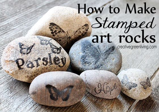 stamped art rocks