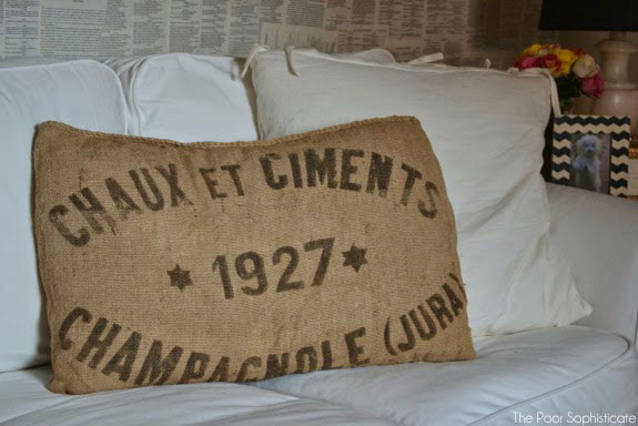 vintage grain sack pillow