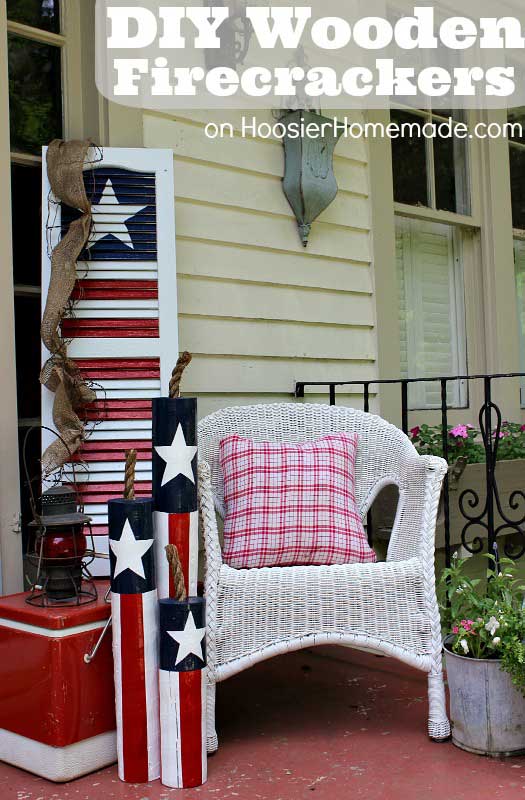 wooden front porch firecrackers