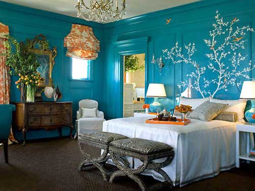 bright blue rustic chic design