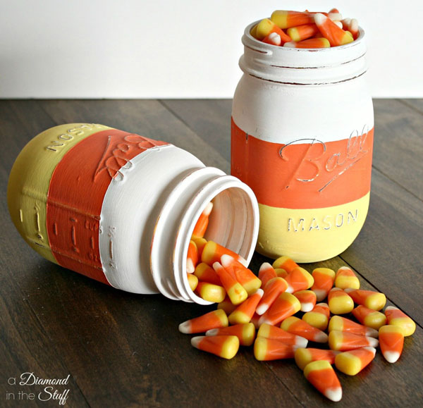 candy corn mason jars