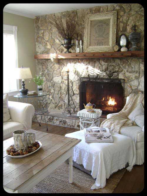 rustic chic living room