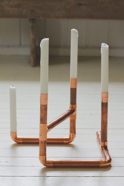 copper pipe candle holder craft