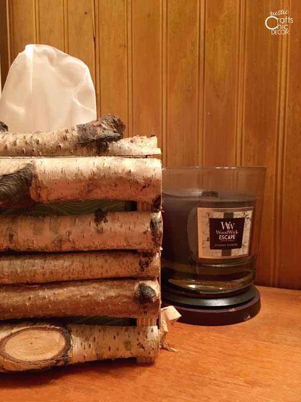 rustic tissue box holder