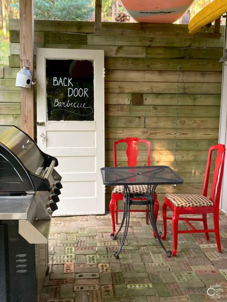 kitchen chairs converted to outside chairs