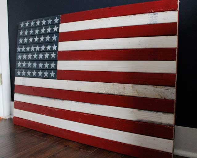 wooden american flag