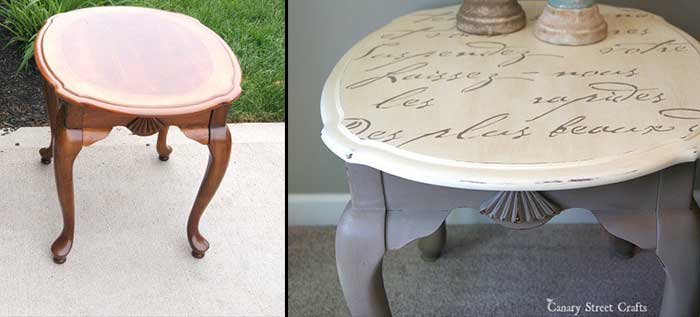 how to update old furniture with stencils