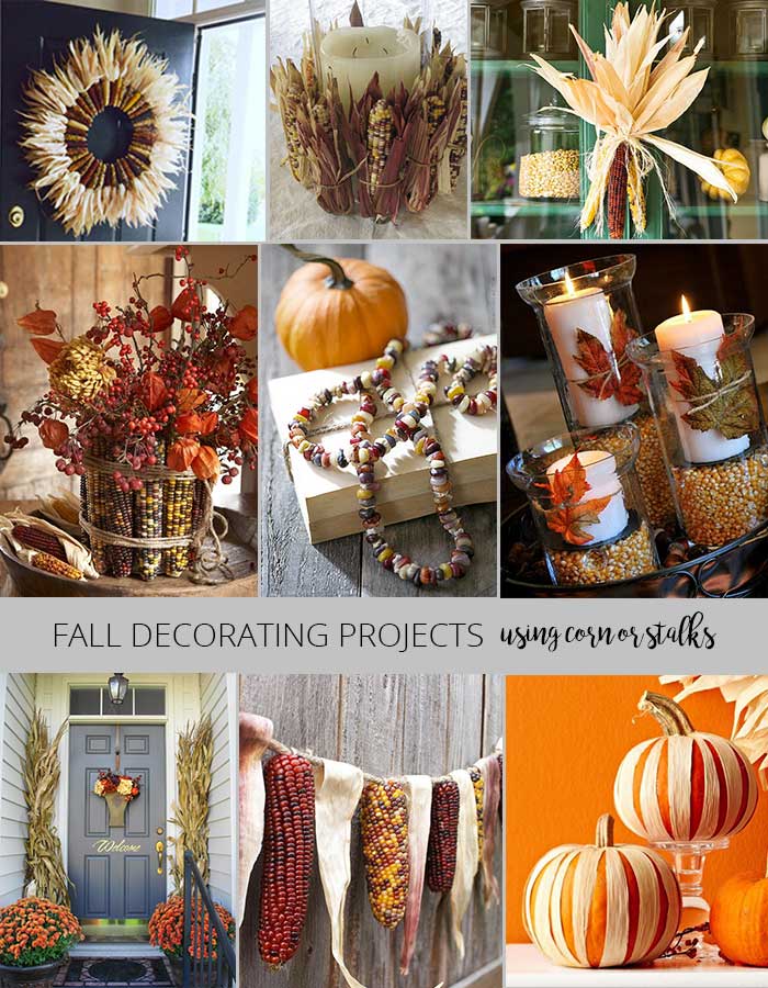 Fall decorating projects - decorating with corn
