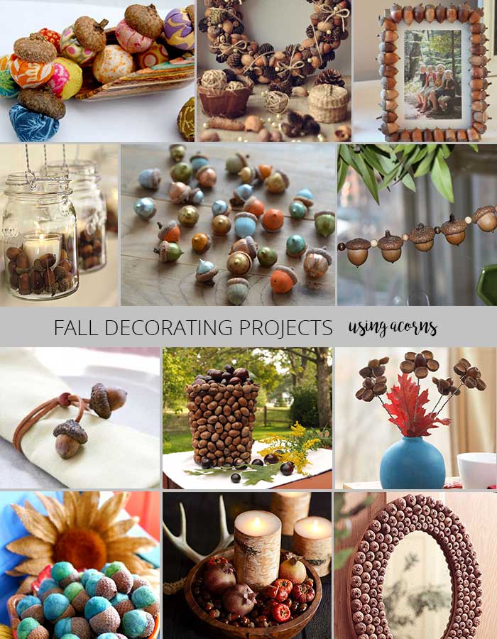 fall decorating projects - decorating with acorns