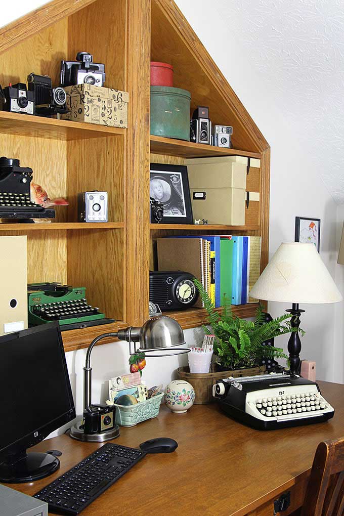 vintage typewriter in a home office
