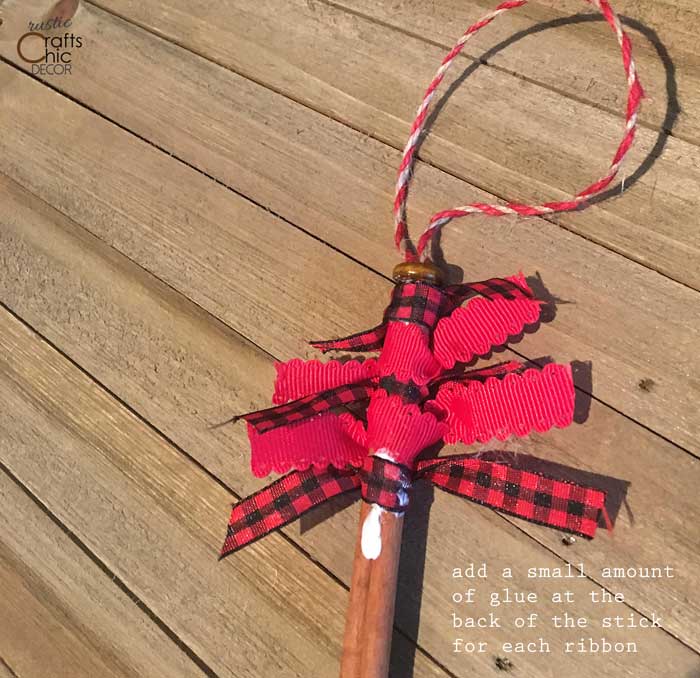 ribbon Christmas tree ornament tutorial step four