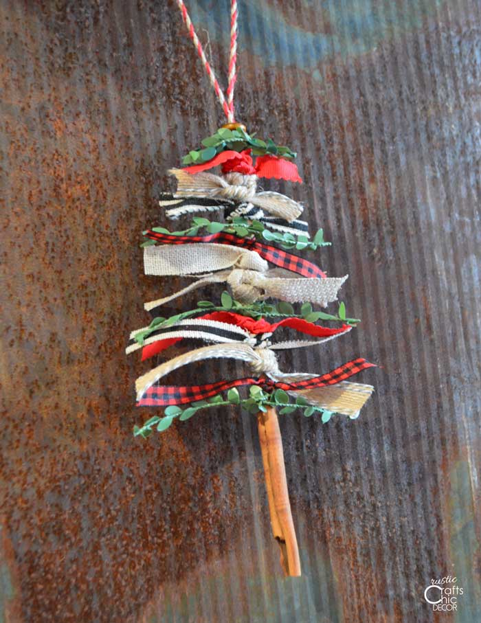 ribbon christmas tree ornament