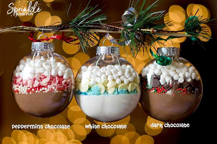 homemade christmas ornaments - hot chocolate mix