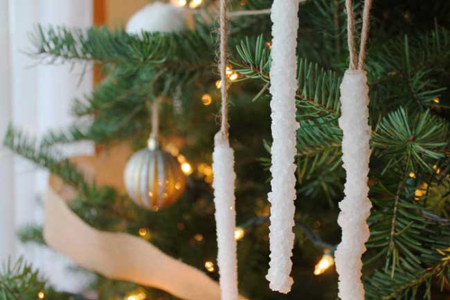 DIY icicle ornaments