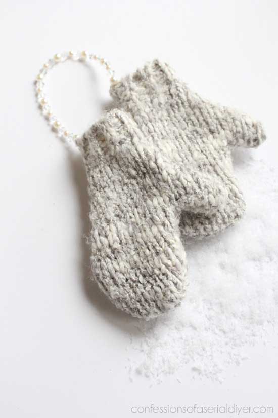 diy sweater mitten ornaments