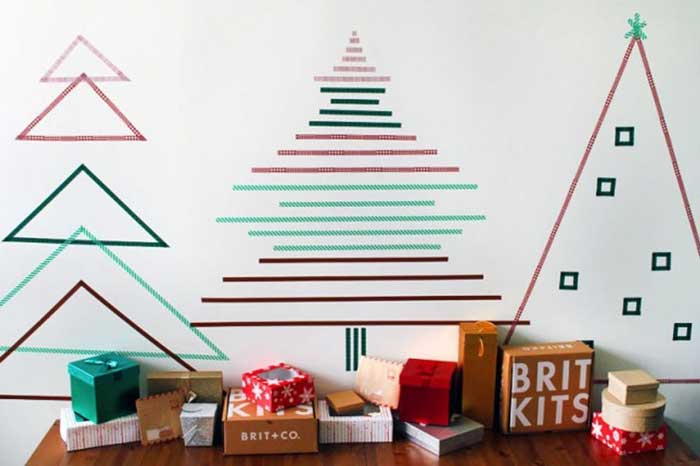 washi tape crafts wall trees