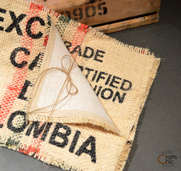 diy coffee sack placemats