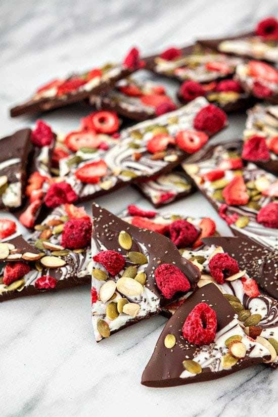 dark chocolate fruit and nut bark