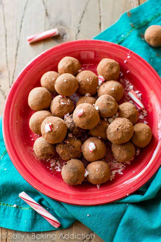 dark chocolate and peppermint truffles