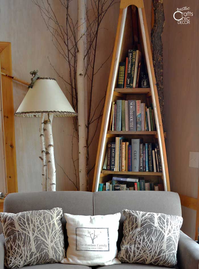 rustic bookcase