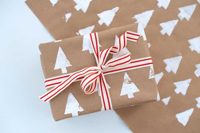 stamped paper gift wrap